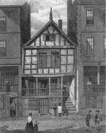 Romney engraving of house illustrating article by Richard Klass about the notion of the unconscionable lease or rental agreement.