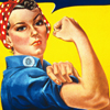 Thumbnail and detail from Rosie the Riveter poster with slogan