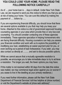 This thumbnail image that duplicates the text in the accompanying article. Text begins " YOU COULD LOSE YOUR HOME. PLEASE READ THE FOLLOWING NOTICE CAREFULLY "